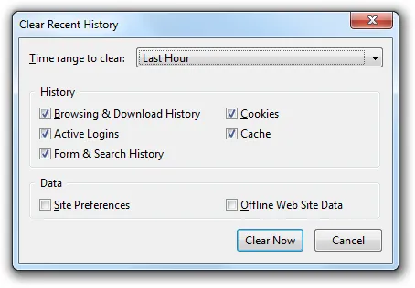 Clear Recent History