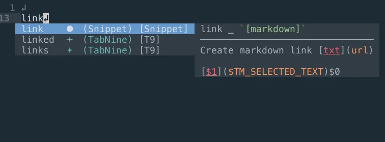 variables snippet