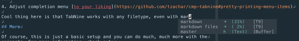 tabnine-markdown